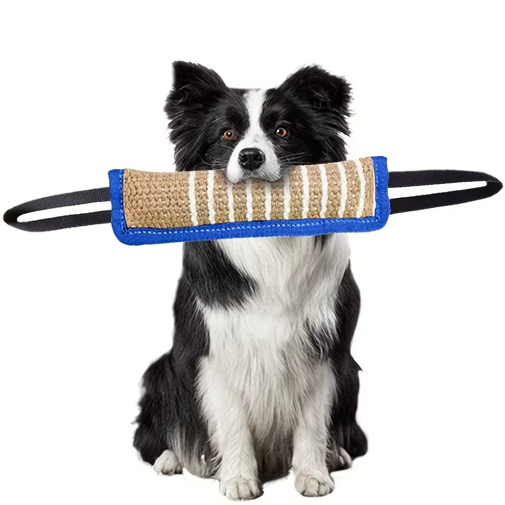 1Pc Durable Jute Dog Chew Toy - Bite-Resistant Teething Stick for Puppies & Adult Dogs, Natural Pet Dental Health Care Pet Toys