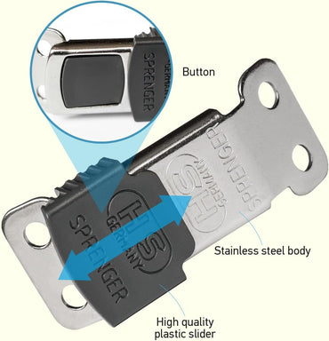 Cliclock Fastener Stainless Steel Buckle for Prong Dog Training Collar & Quick Release with Easy Buckle for Small Medium Large Dogs (2.25Mm)