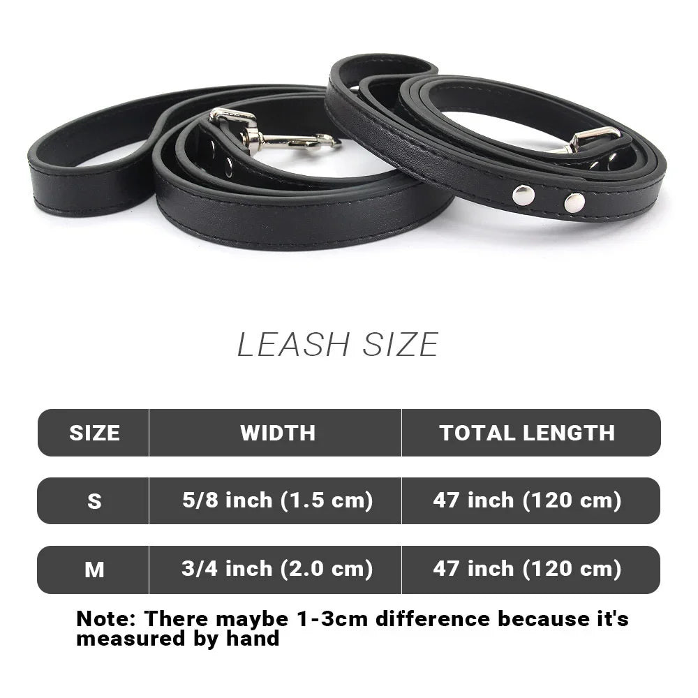 16 Colors Dog Leash Soild Color Leather Pet Walking Training Leads for Small Medium Dogs Cat in Collar and Harness 120Cm