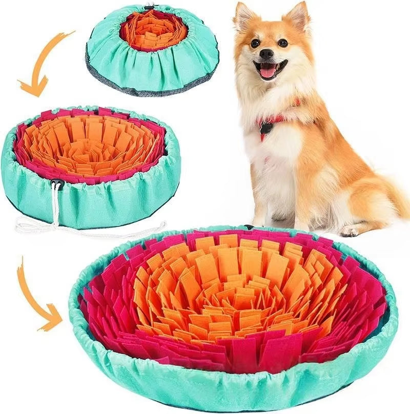 New Pet Sniffing Pad Flower-Shaped Slow Food Pad Olfactory Training Educational Mat Pet Toy Dog Sniffing Mat