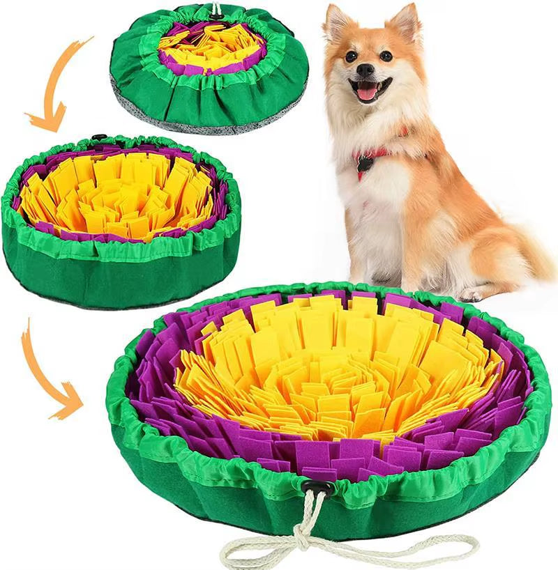 New Pet Sniffing Pad Flower-Shaped Slow Food Pad Olfactory Training Educational Mat Pet Toy Dog Sniffing Mat