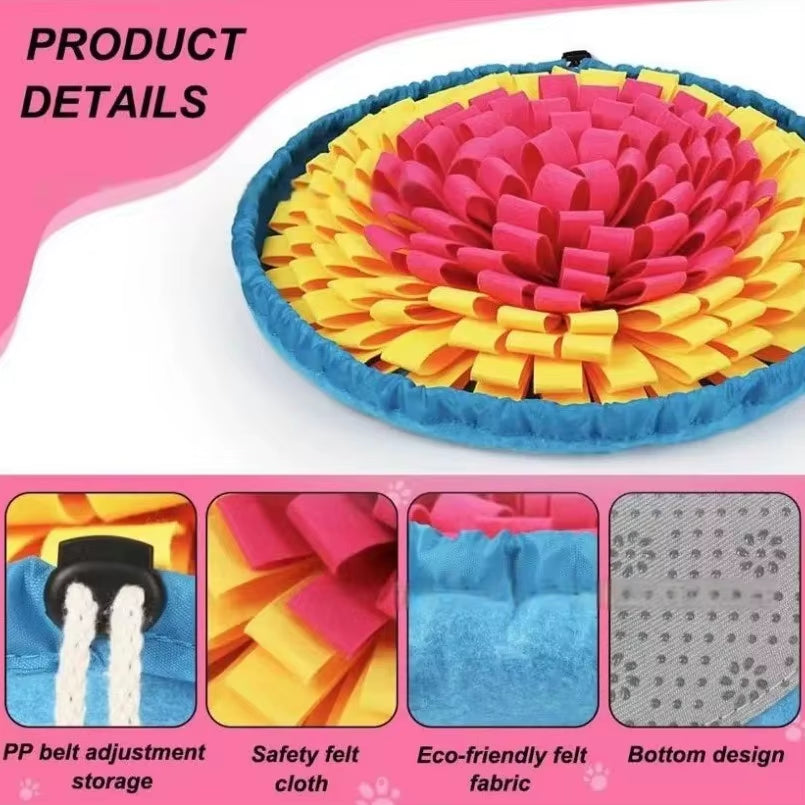 New Pet Sniffing Pad Flower-Shaped Slow Food Pad Olfactory Training Educational Mat Pet Toy Dog Sniffing Mat