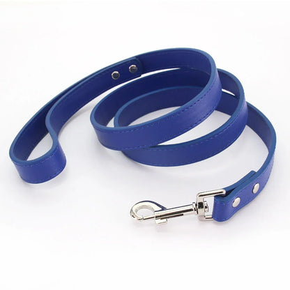 16 Colors Dog Leash Soild Color Leather Pet Walking Training Leads for Small Medium Dogs Cat in Collar and Harness 120Cm