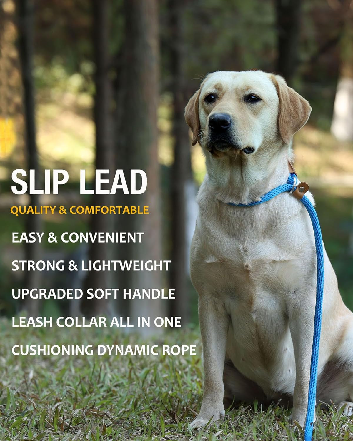 Slip Lead Dog Leash, 8 FT X 1/2" Heavy Duty Dog Loop Leashes, Comfortable Strong Rope Slip Leash for Dogs