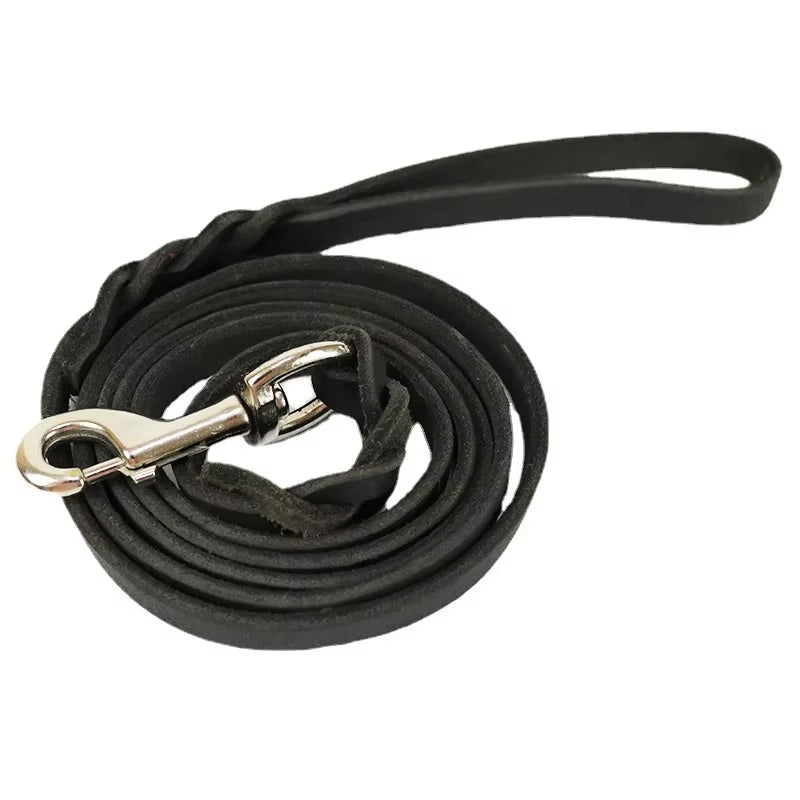 Genuine Leather Dog Leash Dogs Long Leashes Braided Pet Walking Training Leads Brown Black Colors for Medium Large Pet