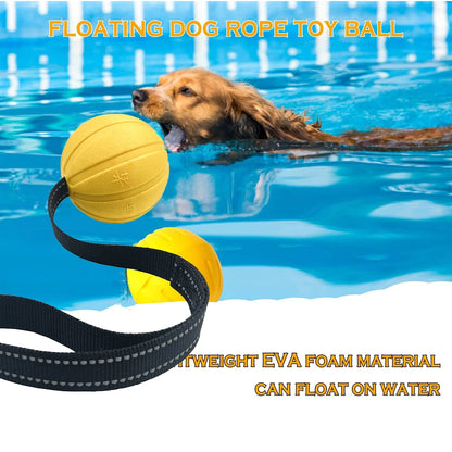 Dog Toy Balls on a Rope for Small Medium Large Dogs Chewers, Durable Interactive Ball for Training Dogs, EVA Foam Ball Floats
