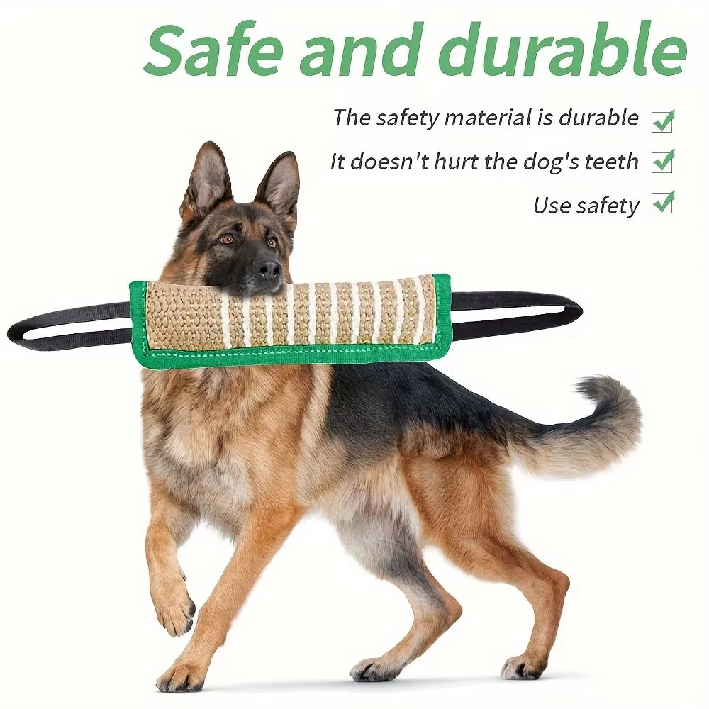 1Pc Durable Jute Dog Chew Toy - Bite-Resistant Teething Stick for Puppies & Adult Dogs, Natural Pet Dental Health Care Pet Toys