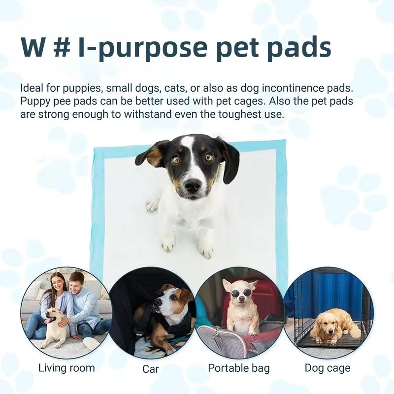 NEW Absorbent Dogs Diapers Disposable Puppy 20/40/50/100PCS Training Pee Pads Quick Dry Surface Mat Clean Cushion Dog Supplies